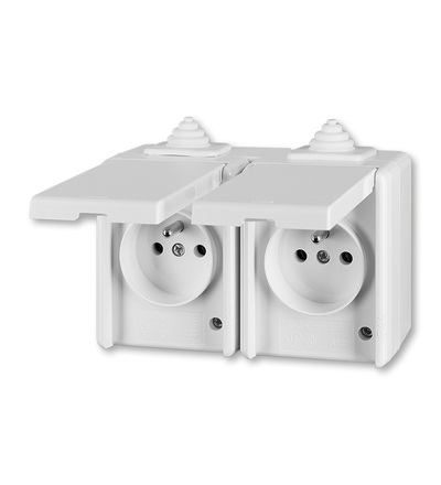 ABB Zásuvka dvojnásobná pro průběžnou montáž, IP44 5518-2069 B