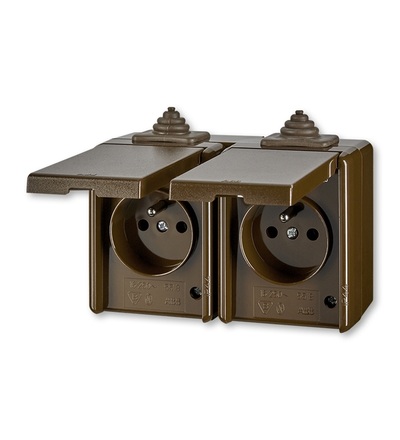 ABB Zásuvka 2násobná, průběžná, s ochranou před přepětím, IP44 5598-2069 H
