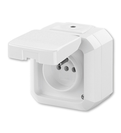ABB Zásuvka jednonásobná s ochranným kolíkem, s víčkem, IP54 5519N-C02510 B