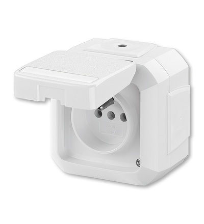 ABB Zásuvka s ochr. kolíkem, s víčkem, s pop. polem, pro průb. montáž, IP54 5519N-C02542 B