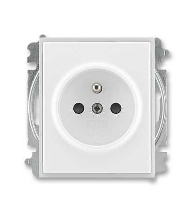 ABB Zásuvka jednonásobná s ochranným kolíkem, s clonkami (typ 6619) 6619E-A06357 01