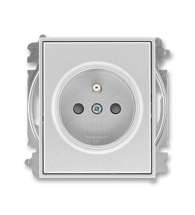 ABB Zásuvka jednonásobná s ochranným kolíkem, s clonkami (typ 6619) 6619E-A06357 08