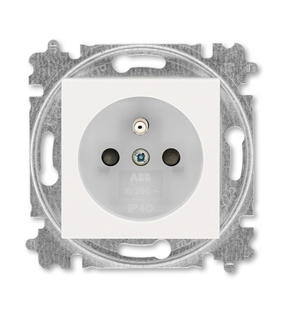ABB Zásuvka jednonásobná s ochranným kolíkem, s clonkami (typ 6619) 6619H-A06357 68