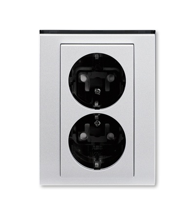 ABB Zásuvka dvojnásobná s bočními kontakty, s clonkami, bezšr. sv. 5522H-C03457 70