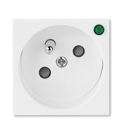 ABB Zásuvka 45x45 s ochr. kolíkem, s clonkami, se signalizací provoz. stavu 5580N-C02357 B