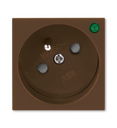 ABB Zásuvka 45x45 s ochr. kolíkem, s clonkami, se signalizací provoz. stavu 5580N-C02357 H