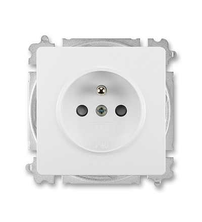 ABB Zásuvka jednonásobná s ochranným kolíkem, s clonkami (typ 6619) 6619G-A06357 B1