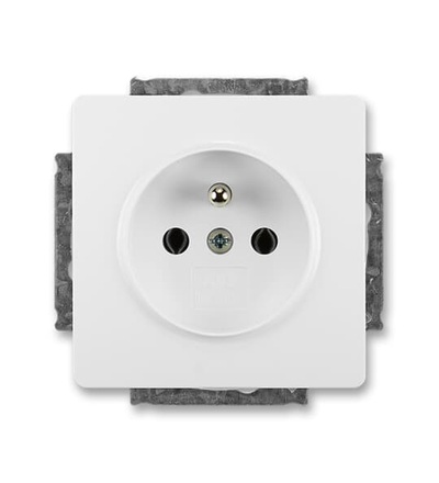 ABB Zásuvka jednonásobná s ochranným kolíkem 5518G-A02349 B1W
