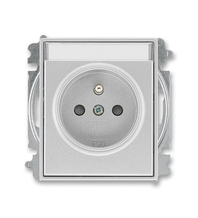 ABB Zásuvka jednonásobná s ochranným kolíkem, s clonkami, s popisovým polem (typ 6619) 6619E-A06352 08