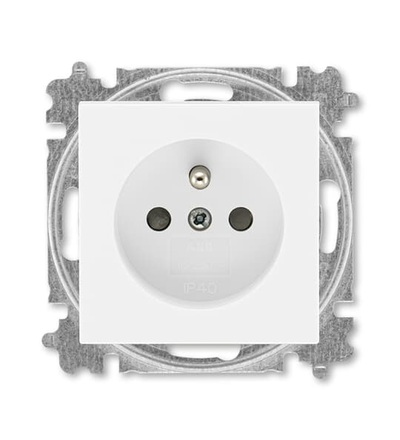 ABB Zásuvka jednonásobná 55×55, s ochranným kolíkem, s clonkami (typ 6619) 6619H-A06557 03