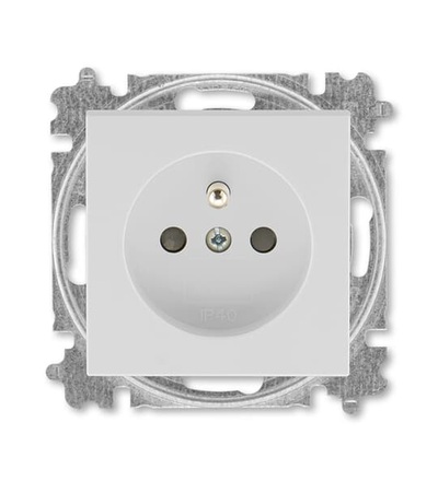 ABB Zásuvka jednonásobná 55×55, s ochranným kolíkem, s clonkami (typ 6619) 6619H-A06557 16
