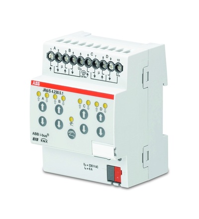 ABB Řadový žaluziový akční člen 4násobný, 230 V AC, detekce pohybu a man. ovládání 2CDG110125R0011