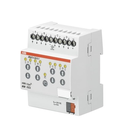 ABB Řadový žaluziový akční člen 4násobný, 24 V DC, detekce pohybu a man. ovládání 2CDG110128R0011