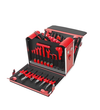CIMCO Kožený kufr VDE s nářadím 380x480x220 mm (40 ks) 170378