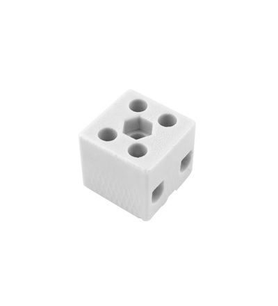 Svorkovnice keramická AK 2/15 BI (2-1602-2), 2pól., 2x10mm2, 32A, T350, porcelánová (bílá), ELEMAN 1000070