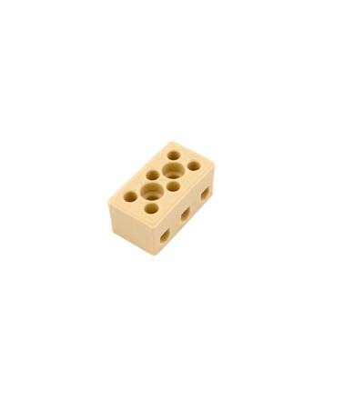 Svorkovnice keramická AK 3/6 ST (2-403Z-3/ST), 3pól., 3x6mm2, 24A, T350, steatit (okrová), ELEMAN 1000256