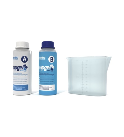 Gel dvousložkový MPGEL-100 (1 litr - 2x láhev 0,5l), zalévací, bez expirace, ELEMAN 1000551