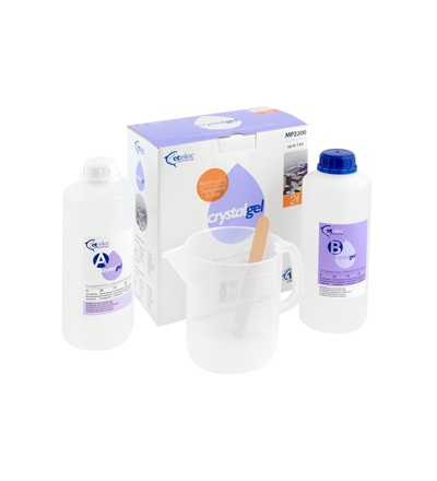 Gel dvousložkový CRYSTALGEL (2 litry - 2x láhev po 1l), čirý, zalévací, bez expirace, ELEMAN 1000558