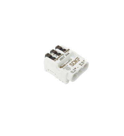 Svorka krabicová SDKF 3 univerz., bezšroubová (3x0,2-2,5mm2, bílá), ELEMAN 1000773