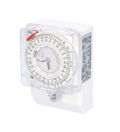 Hodiny spínací ORBIS MINI QRS, analog., týdenní, 108x72mm, se zálohou, bílé,na PANEL/lištu, ELEMAN 1000802