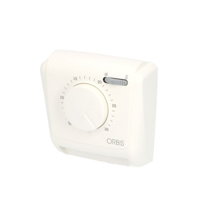 Termostat ORBIS CLIMA MLW, bytový, analogový, 10A (1,5A), 250V AC, ELEMAN 1000836