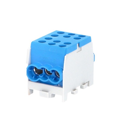 Svorkovnice rozbočovací HLAK 35-1/4 M2 BL, 100A, 1pól., AL/CU, IP20, modrá,na DIN/2080179, ELEMAN 1000864