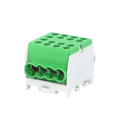 Svorkovnice rozbočovací HLAK 35-1/6 M2 GN, 100A, 1pól., AL/CU, IP20, zelená,na DIN/2080185, ELEMAN 1000865