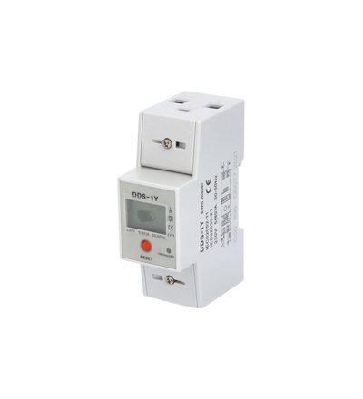 Elektroměr DDS-1Y RESET 80A, 2mod., LCD, 1-fáz., 1-tar., podružný, s funkcí nulování, ELEMAN 1000899