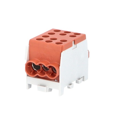 Svorkovnice rozbočovací HLAK 35-1/4 M2 B, 125A, 1pól., AL/CU, IP20, hnědá, na DIN /2080181, ELEMAN 1000909