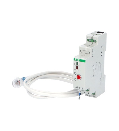 Spínač soumrakový FiF AZ-112, 2-1000lux, 16A, s ext. čidlem (16mm), IP65, šedý, na DIN, ELEMAN 1000912