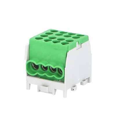 Svorkovnice rozbočovací HLAK 25 1/6 M2, 80A, 1pól., AL/CU, IP20, zelená, na DIN /2080175, ELEMAN 1001232