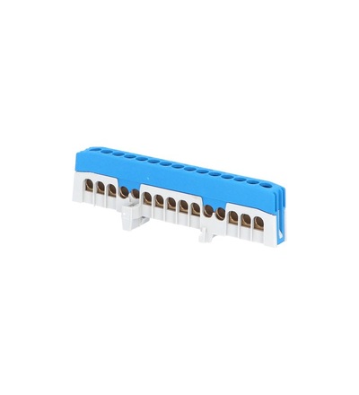 Můstek N 15-F2 (svorkovnice 15x16mm2), krytý IP20, modrý, 63A, na DIN /2020272, ELEMAN 1001290