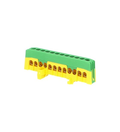 Můstek PE 12-F2 (svorkovnice 12x16mm2), krytý IP20, zeleno-žlutý, 63A, na DIN /2020270, ELEMAN 1001310