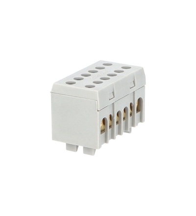 Můstek A 8+4 (svork.8x16mm2, 4x25mm2) krytý dvouřadý, IP20, šedý, 130A, na DIN /2020238, ELEMAN 1001831