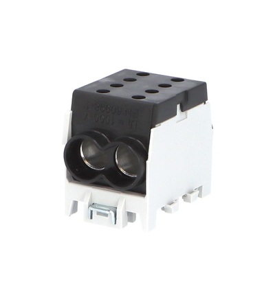 Svorkovnice rozbočovací HLAK 70 1/2 M2, 250A, 1pól., AL/CU, IP20, černá, na DIN /2080197, ELEMAN 1003145