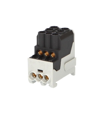 Blok pro rozdělení fází UVB 100 L S, 1pól., 101A, 1000V, černý, na DIN, ELEMAN 1003201