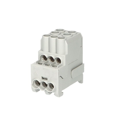 Blok pro rozdělení fází UVB 100 L G, 1pól., 101A, AL/CU, 1000V, šedý, na DIN, ELEMAN 1003202