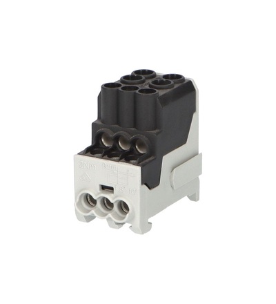 Blok pro rozdělení fází UVB 100 L S, 1pól., 101A, AL/CU, 1000V, černý, na DIN, ELEMAN 1003206