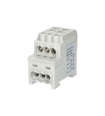 Blok pro rozdělení fází UVB 200 L G, 1pól., 200A, AL/CU, 1000V, šedý, na DIN, ELEMAN 1003207