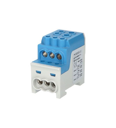 Blok pro rozdělení fází UVB 200 N, 1pól., 200A, AL/CU, 1000V, modrý, na DIN, ELEMAN 1003208