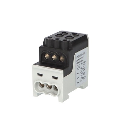 Blok pro rozdělení fází UVB 200 L S, 1pól., 200A, AL/CU, 1000V, černý, na DIN, ELEMAN 1003211