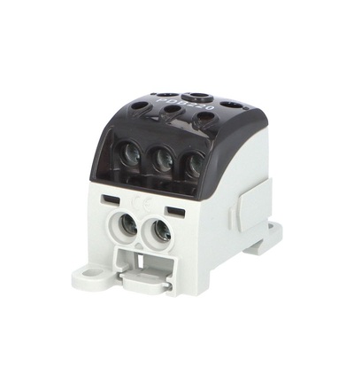 Blok pro rozdělení fází PDB 220, 1pól., 215A, 1000V, černý/průhl. víko, na DIN, ELEMAN 1003957