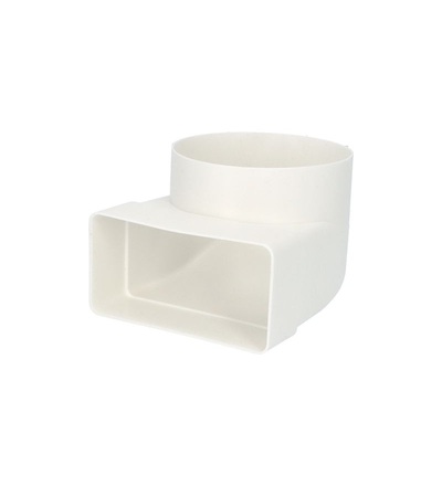 Přechodka - koleno 90° VENTS 521 - 100mm/55x110mm PVC, ELEMAN 1005210