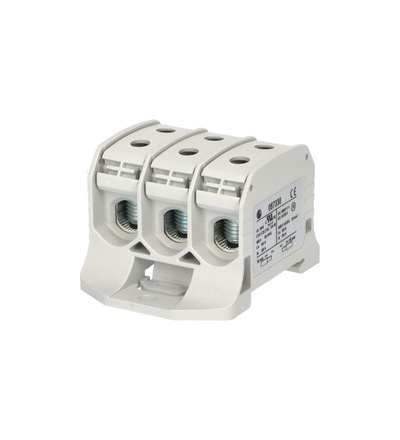 Svorka univerzální RKA 50 3P 3LG, 150A, 3pól. (6x vstup), AL/CU, šedá, na DIN/na panel, ELEMAN 1006020