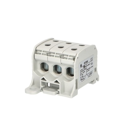 Svorka univerzální RKA 50 1/6 L G, 150A, 1pól. (6x vstup), AL/CU, šedá, na DIN/na panel, ELEMAN 1006024