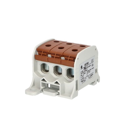 Svorka univerzální RKA 50 1/6 L B, 150A, 1pól. (6x vstup), AL/CU, hnědá, na DIN/na panel, ELEMAN 1006027