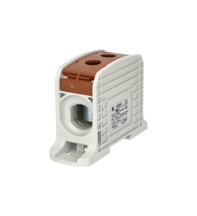 Svorka univerzální RKA 185 LB, 353A, 1pól., AL/CU, hnědá, na DIN/na panel, ELEMAN 1006043