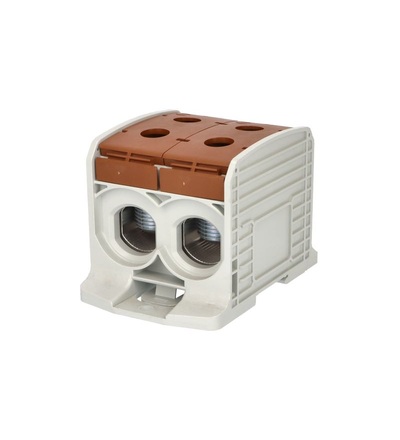 Svorka univerzální RKA 300 DLB, 520A, 1pól. (4x vstup), AL/CU, hnědá, na DIN/na panel, ELEMAN 1006058
