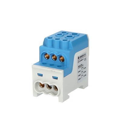 Blok pro rozdělení fází UVB 200 N, 1pól., 200A, 1000V, modrý, na DIN, ELEMAN 1006065