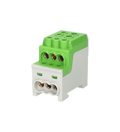 Blok pro rozdělení fází UVB 200 PE, 1pól., 200A, 1000V, zelený, na DIN, ELEMAN 1006066